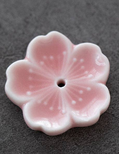 Gohobi Handgefertigte Keramik-Blumenornament Räucherstäbchenhalter