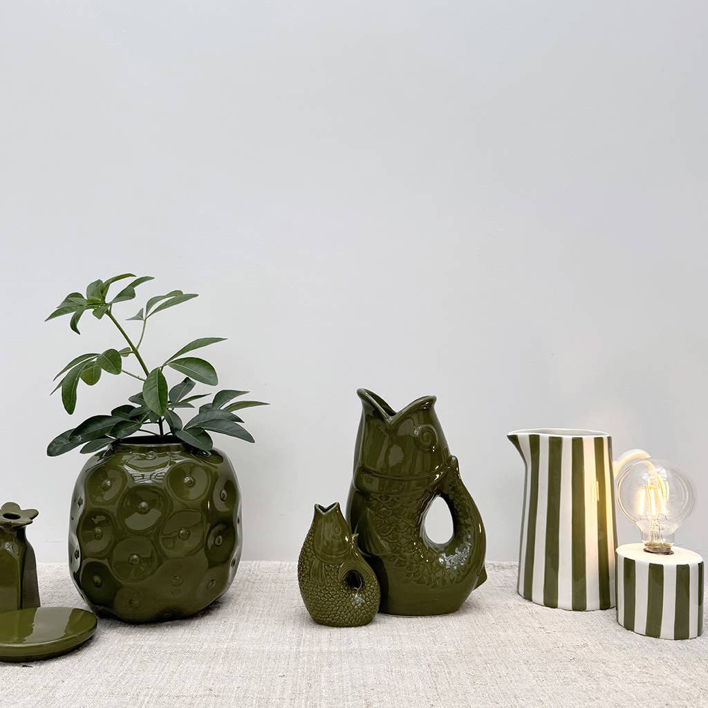 LED-Deko Rayure khaki, batteriebetrieben, Ø 8,8 H 17,5 cm