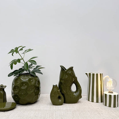 LED-Deko Rayure khaki, batteriebetrieben, Ø 8,8 H 17,5 cm