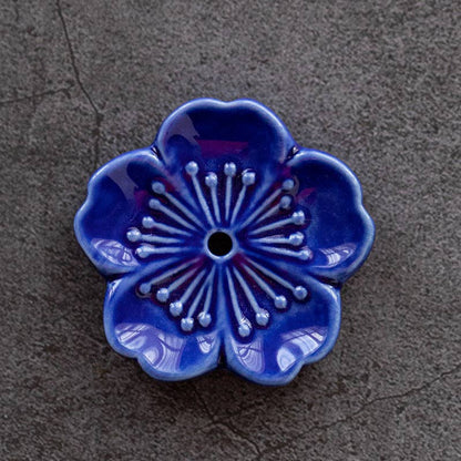 Gohobi Handgefertigte Keramik-Blumenornament Räucherstäbchenhalter