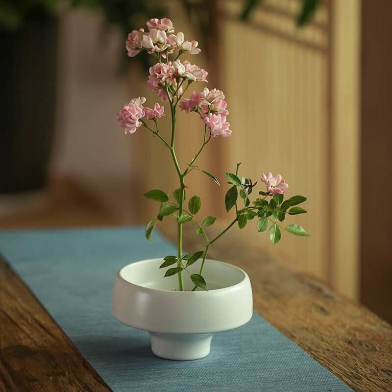 Gohobi Moderne Schwarz-Weiß Ikebana Vase
