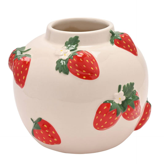 The Cottage Garden handbemalte kleine Vase – Erdbeere