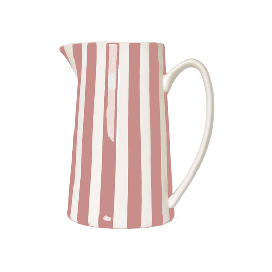 Krug Streifen gm rosa L17,8 T12,5 H21,3cm