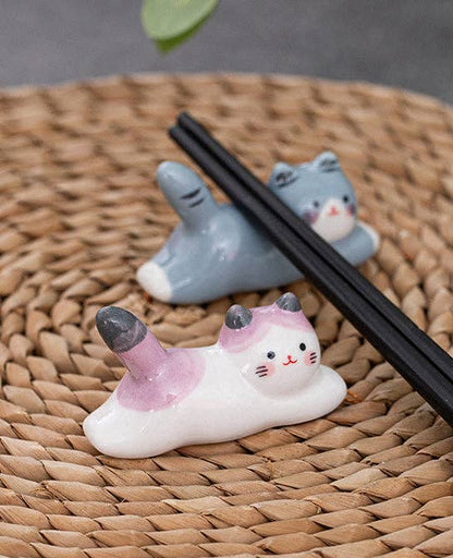 Gohobi Bunter Katzen-Essstäbchenhalter