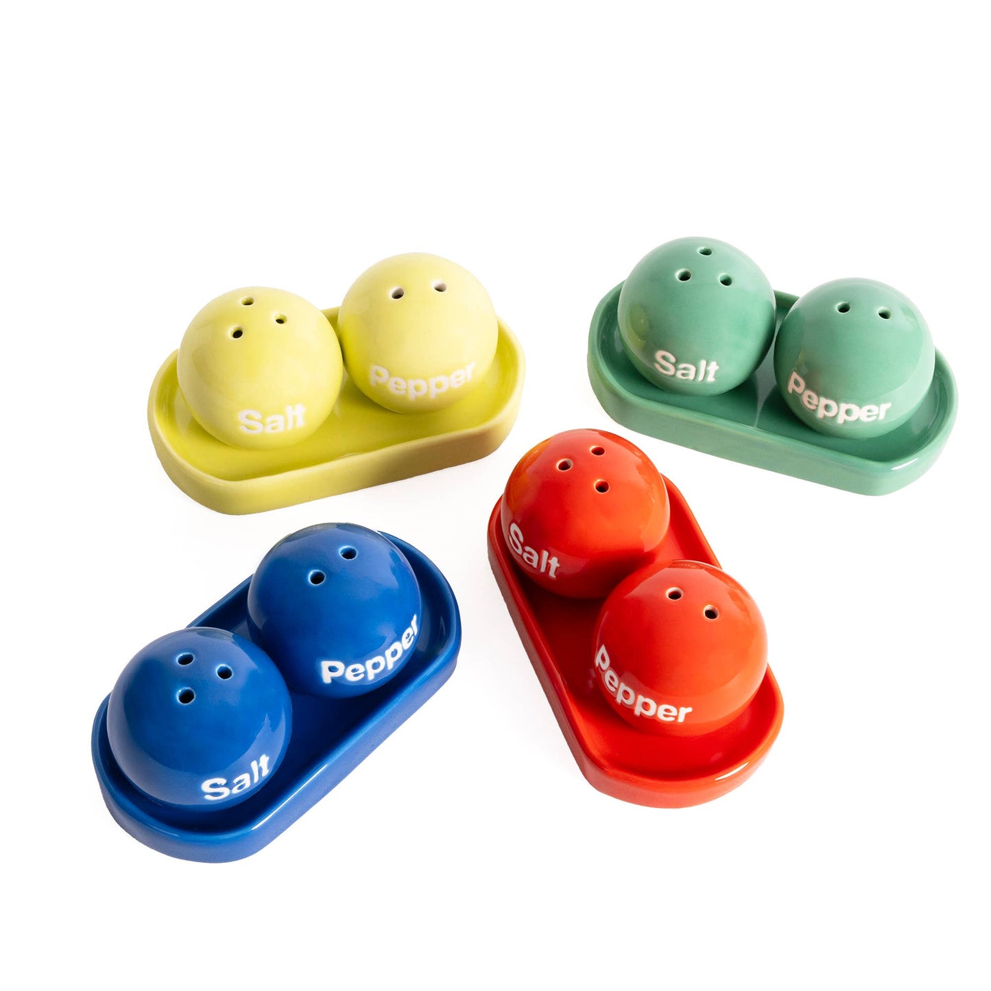 Blaues Ping Pong Salz- und Pfefferstreuer-Set HF