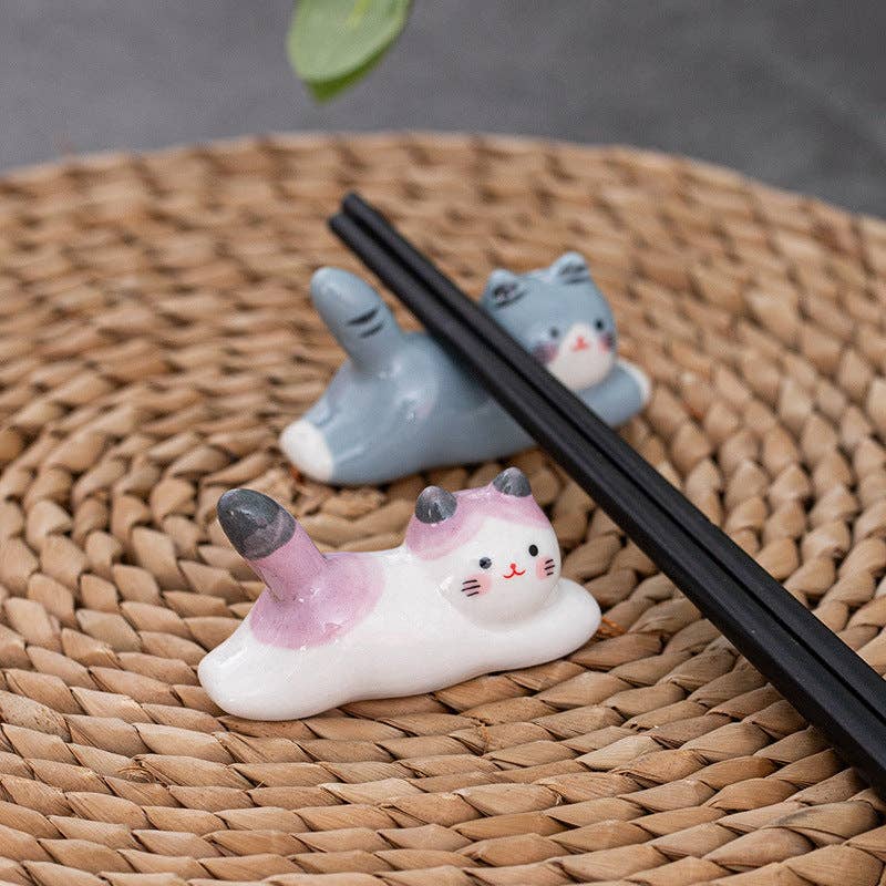 Gohobi Bunter Katzen-Essstäbchenhalter