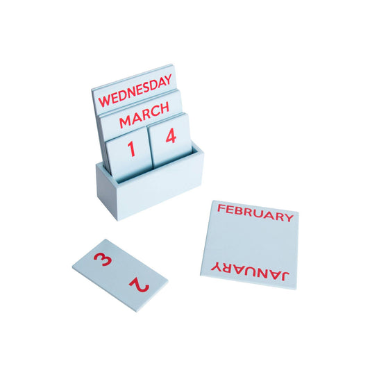 HELLBLAUER KLEINER GLÄNZENDER VOLLFARBIGER KALENDER HF