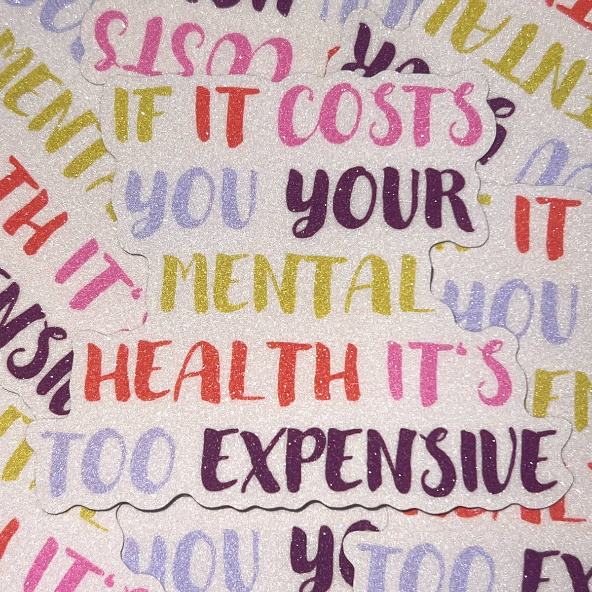 Mental health - Sand Glitzer Vinyl Sticker