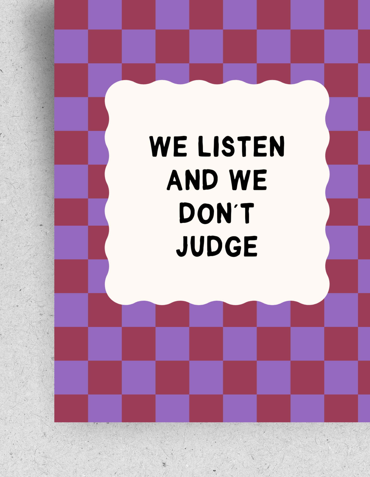 Postkarte "We listen and we don't judge"