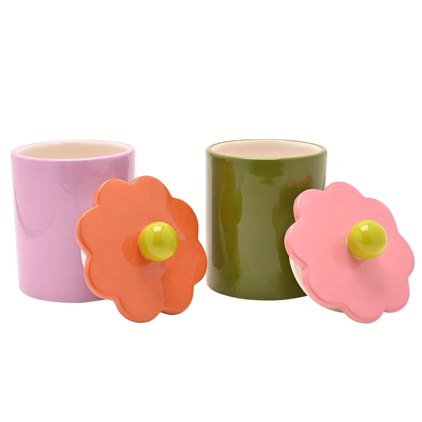 Raspberry Blossom 2er-Set Aufbewahrungsgläser mit Blumenverschluss