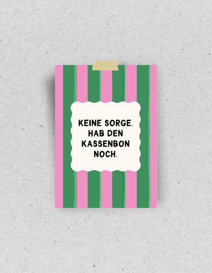Postkarte "Hab den Kassenbon noch"