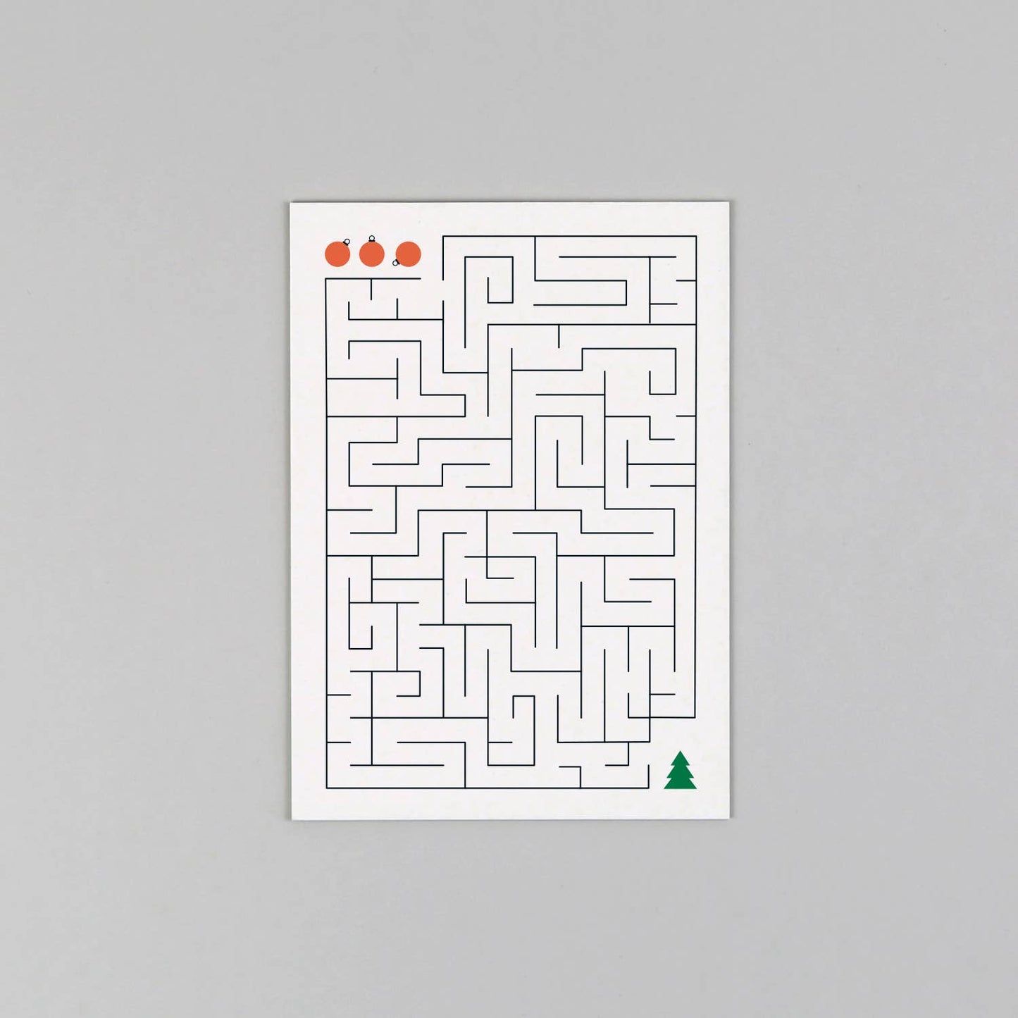 Postkarte Holzschliff Weihnachtskarte Ted Labyrinth