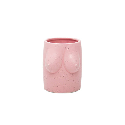 PINK TITS BLUMENVASE - HANDGEMALT HF