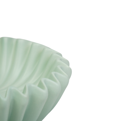 Schale - Gefaltete Schale - Keramik - Mint - 15x15x4,5 cm