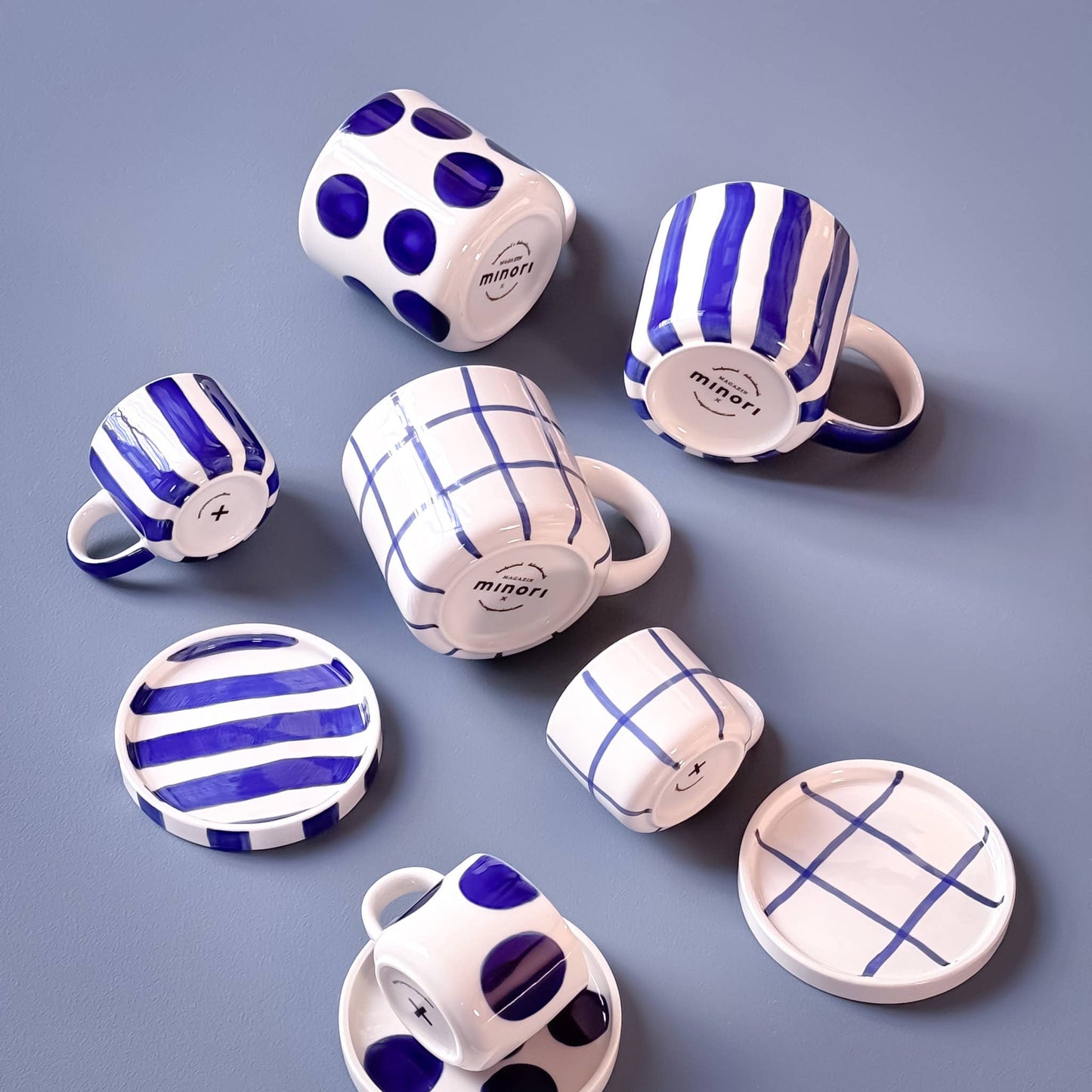 Espresso  Stripes - mare blue (2er Set - 4 Teile)