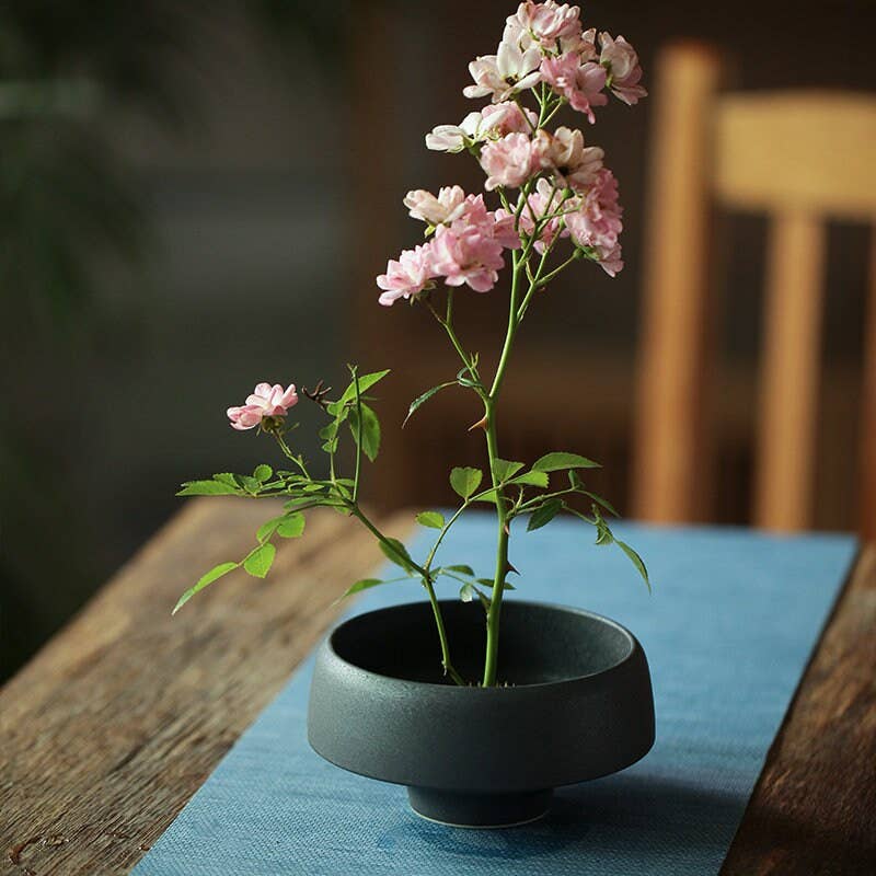 Gohobi Moderne Schwarz-Weiß Ikebana Vase