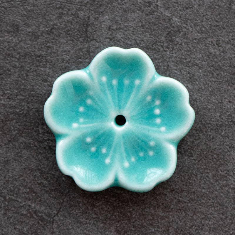 Gohobi Handgefertigte Keramik-Blumenornament Räucherstäbchenhalter