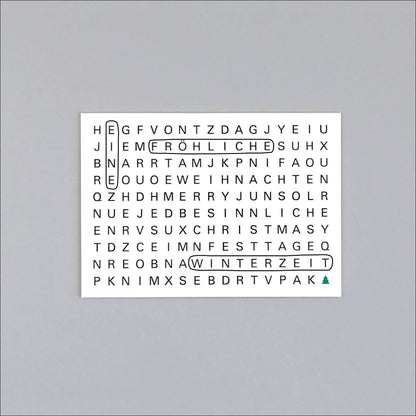 Postkarte Holzschliff Weihnachtskarte Ted Rätsel