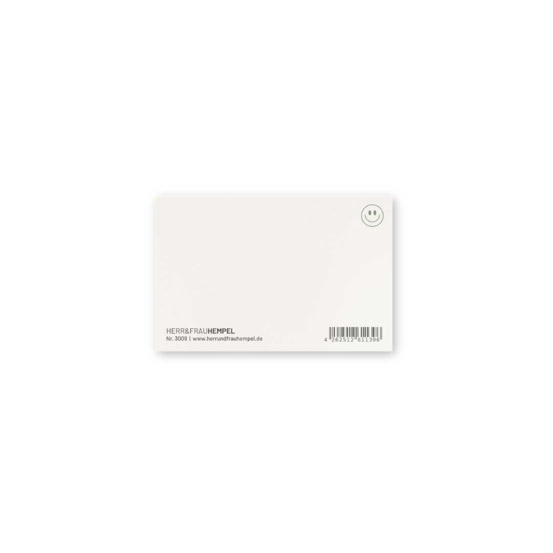 Mini Postkarte - Smiley oliv-flieder