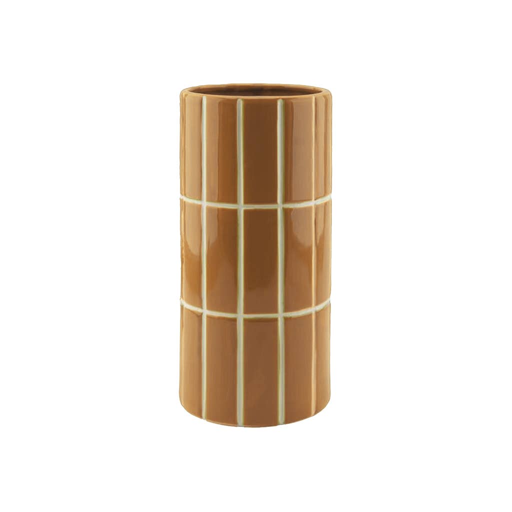 Ockerfarbene Fliesenvase D10,5 H23cm