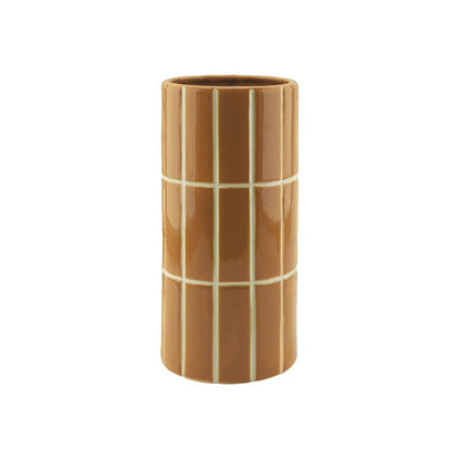 Ockerfarbene Fliesenvase D10,5 H23cm