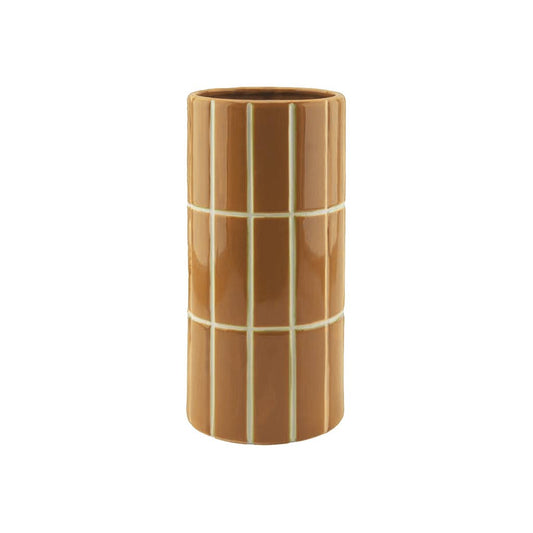 Ockerfarbene Fliesenvase D10,5 H23cm