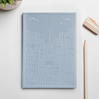 The Paris Notebook – handgeprägtes Notizbuch mit detailliertem Paris-Design