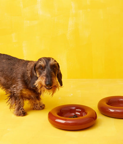 Brauner Keramiknapf für Hunde