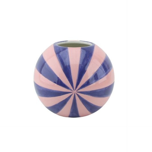 Housevitamin bv Swirl Blumen-Vase in Pink/Blau – 15 x 15 x 13,5 cm