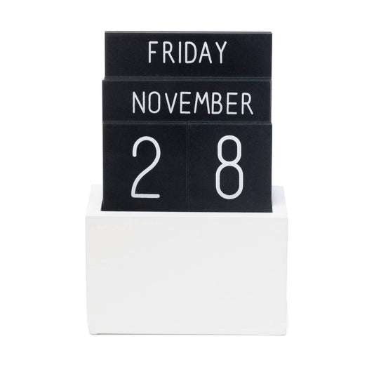 Schwarzer ewiger Holzkalender HF