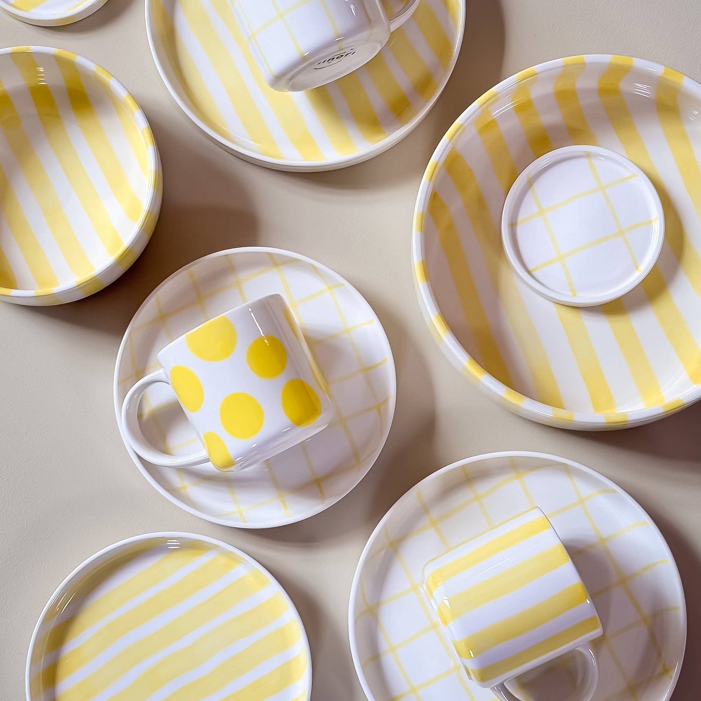 Espresso  Stripes - spiaggia yellow (2er Set - 4 Teile)