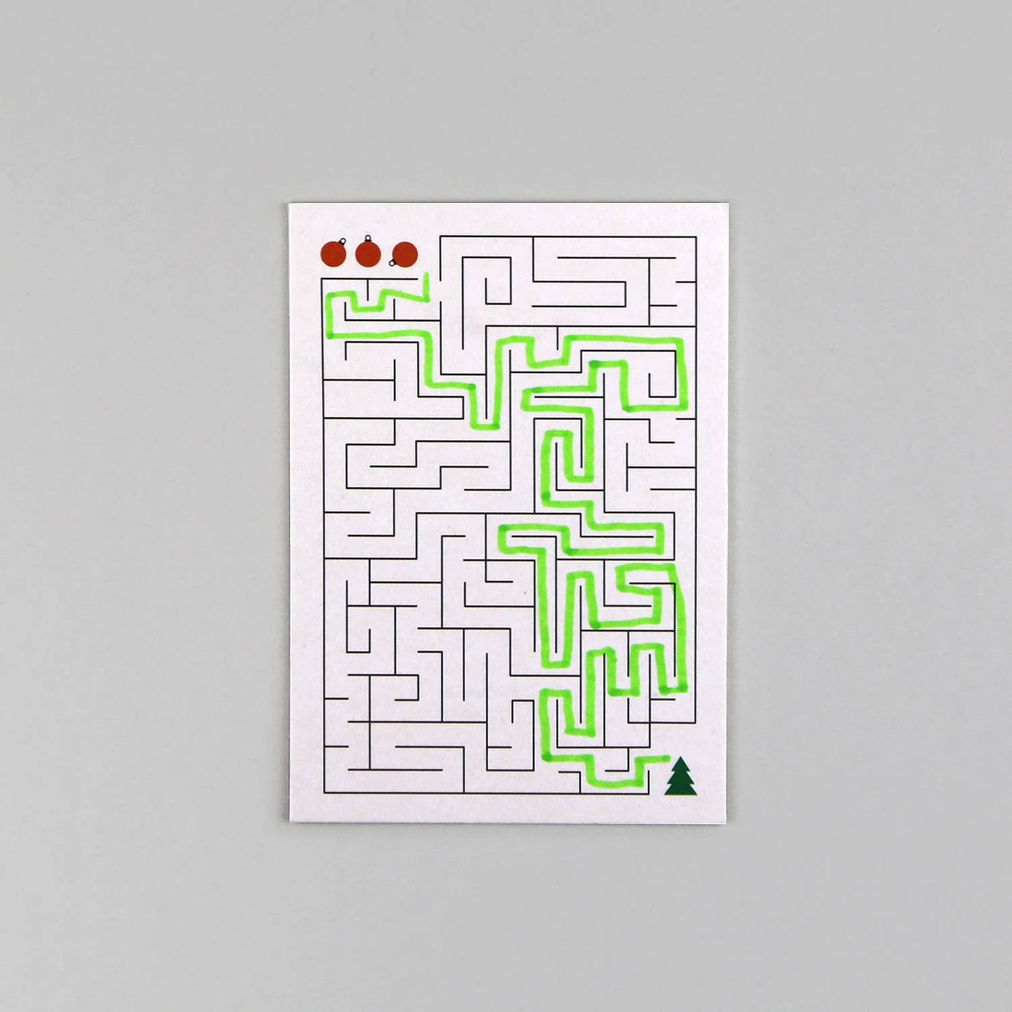 Postkarte Holzschliff Weihnachtskarte Ted Labyrinth
