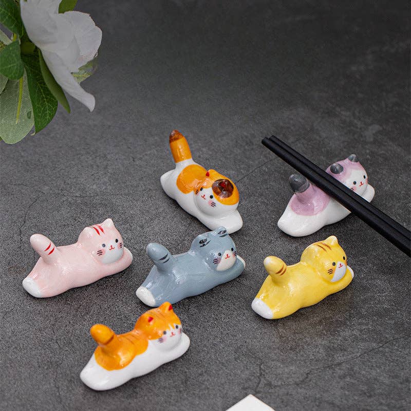 Gohobi Bunter Katzen-Essstäbchenhalter