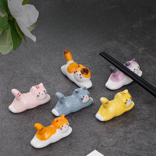 Gohobi Bunter Katzen-Essstäbchenhalter