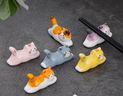 Gohobi Bunter Katzen-Essstäbchenhalter