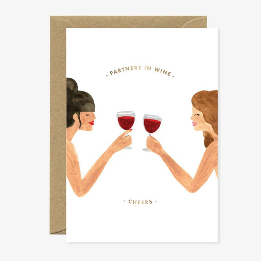 Partner im Wein - Liebe & Freundschaft Grußkarte