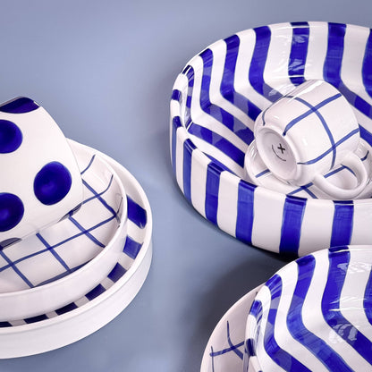 Espresso  Stripes - mare blue (2er Set - 4 Teile)