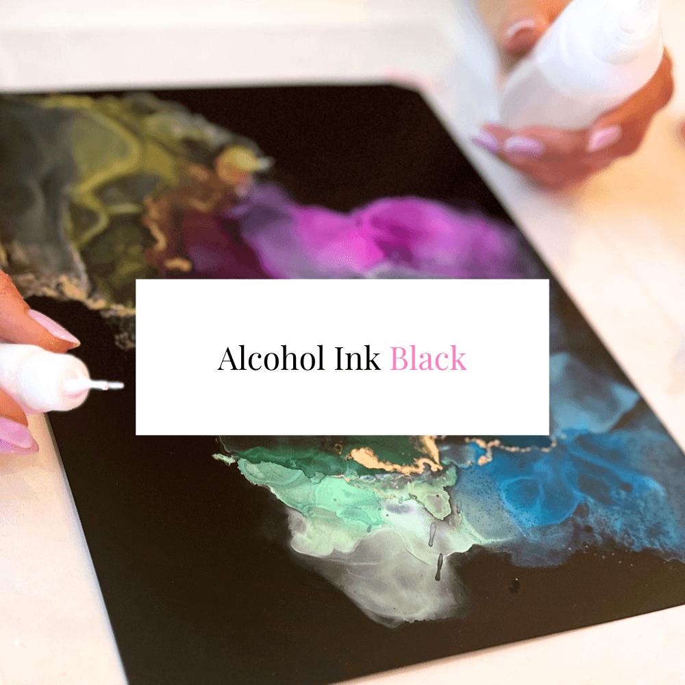 Alcohol Ink Black Malkurs - blumenkindjen