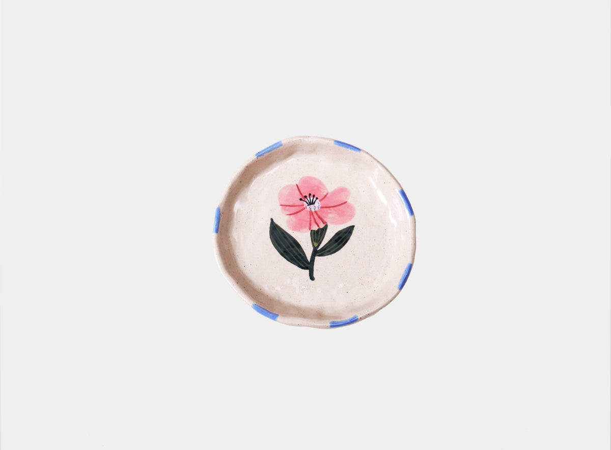 Blumen-Schmuckschale - Ringschale - Schmucktablett - Wildrose
