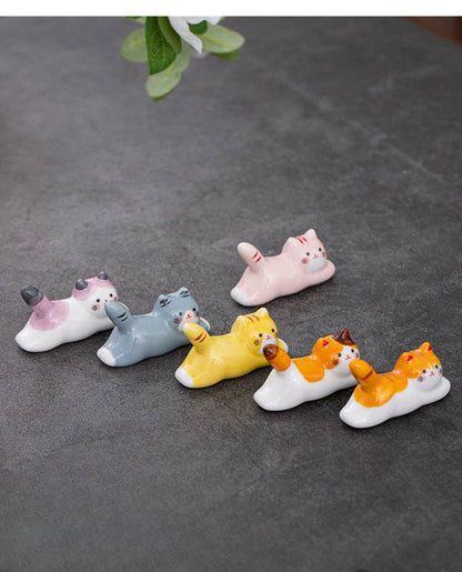 Gohobi Bunter Katzen-Essstäbchenhalter