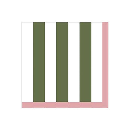 Gestreifte Papierserviette in Khaki, 20 Stück