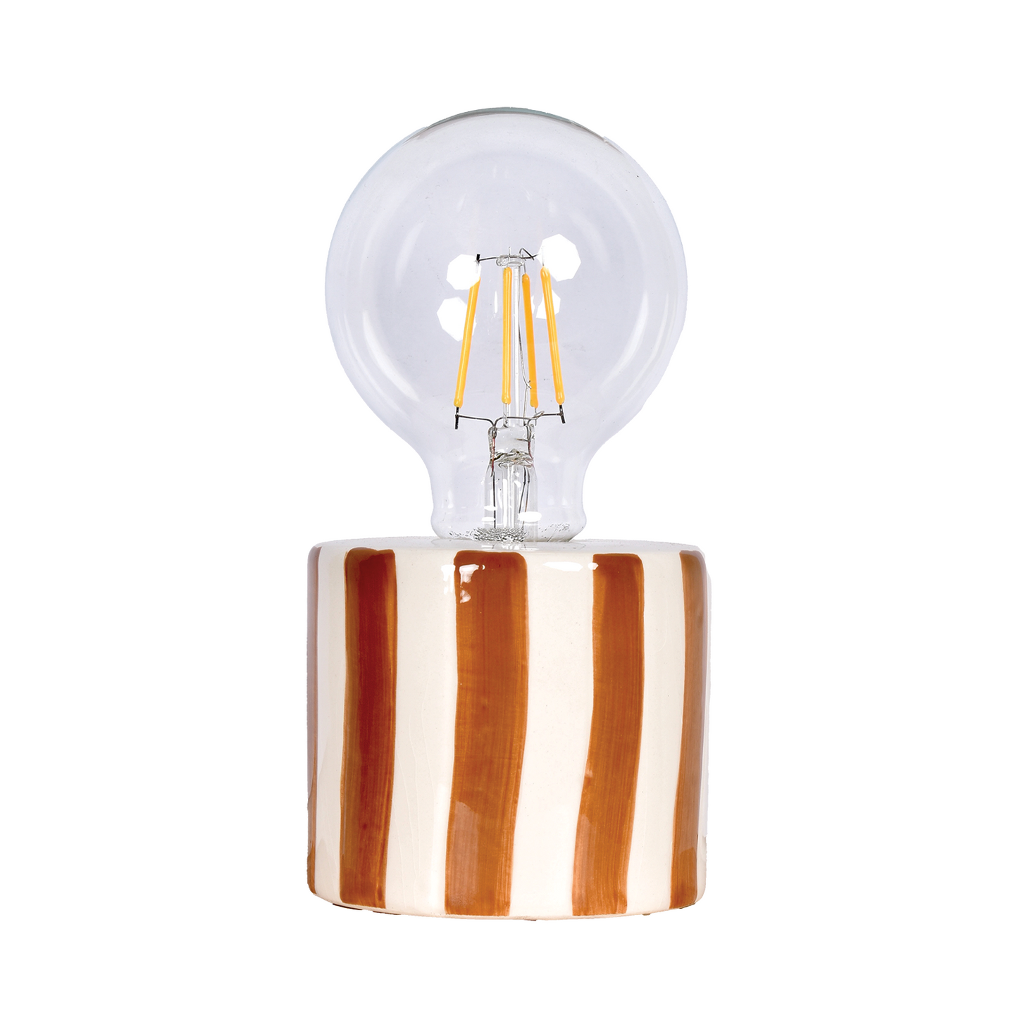 LED-Deko braun gestreift batteriebetrieben D8,8 H17,5cm