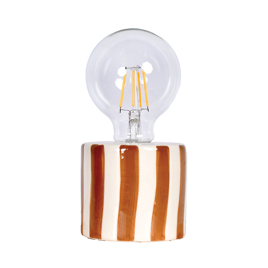 LED-Deko braun gestreift batteriebetrieben D8,8 H17,5cm