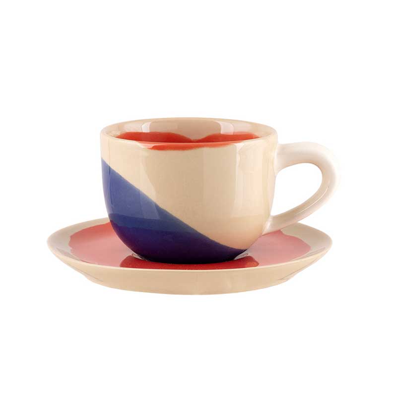 Cappuccino-Tassen und Untertassen 150ml GIRO - Set von 6