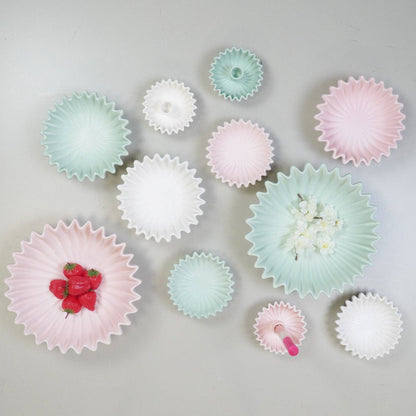 Schale - Gefaltete Schale - Keramik - Mint - 15x15x4,5 cm