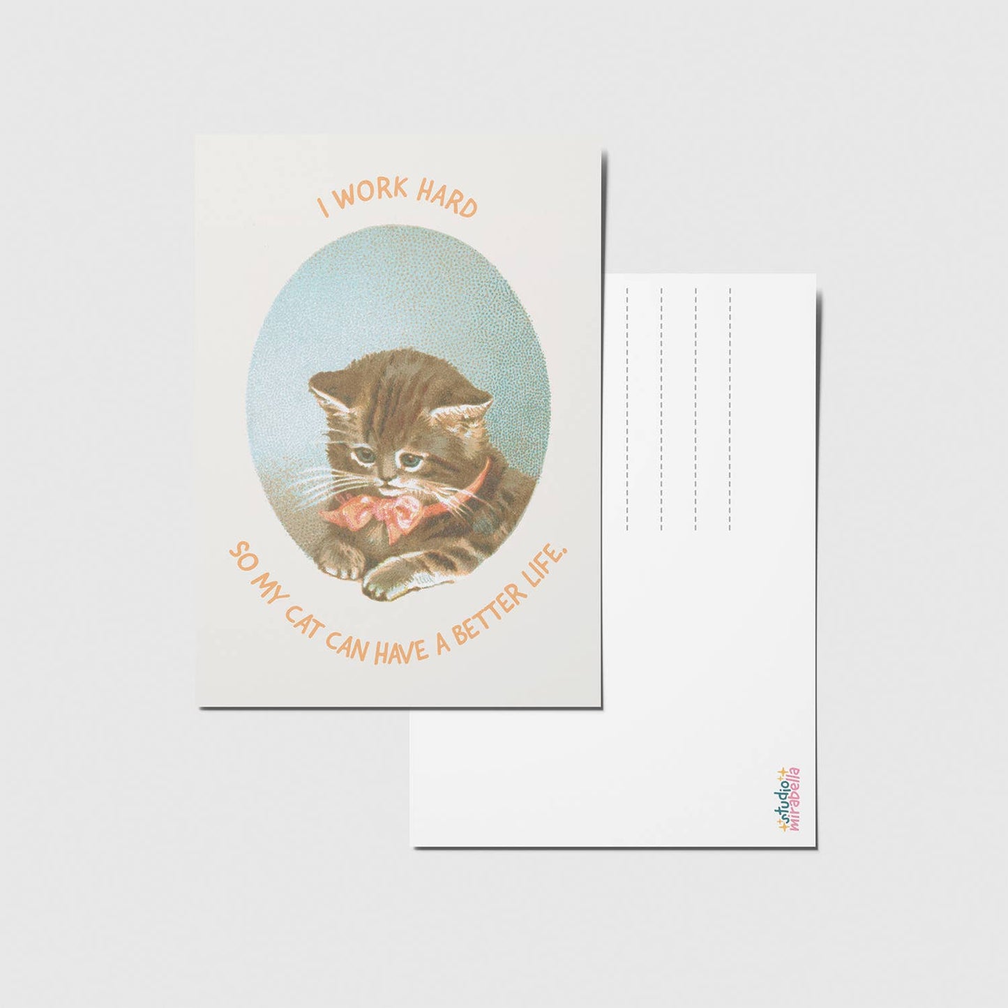 I work hard - A6 Postkarte