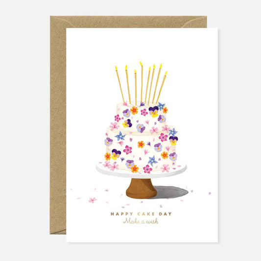 Grußkarte „Flower Cake“ mit Goldfolie