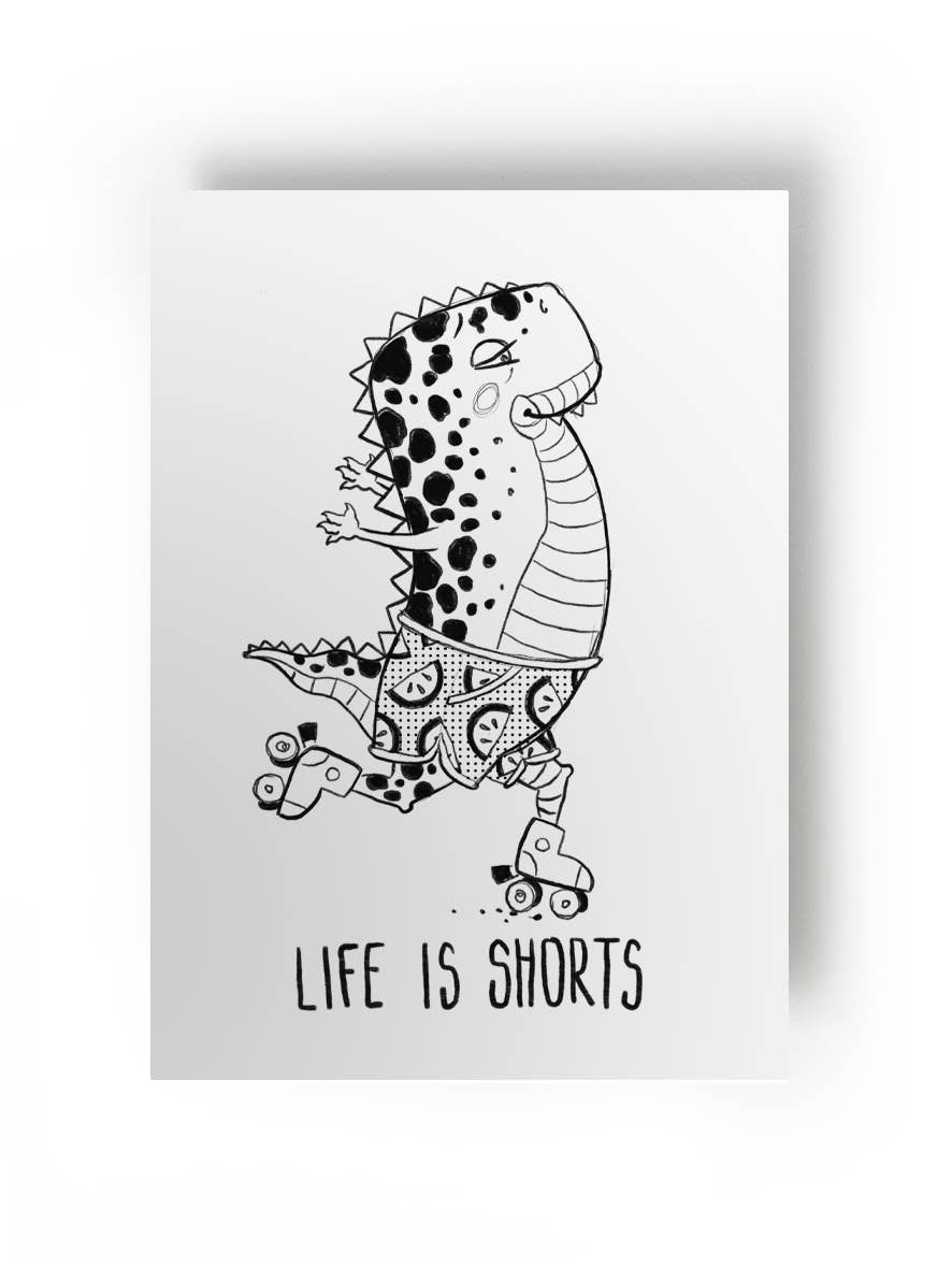 Postkarte Life is Shorts // Sehr sehr nice