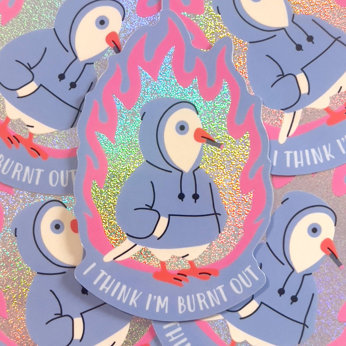 Burnt out - Glitzer Vinyl Sticker