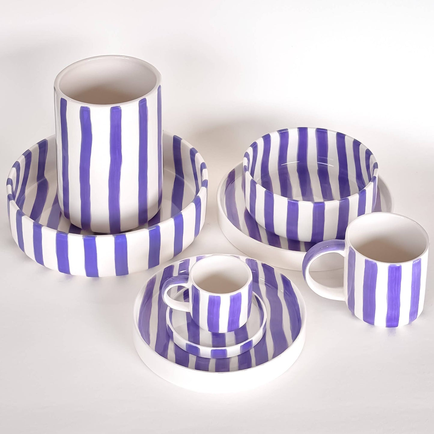 Espresso  Stripes - palazzo purple (2er Set - 4 Teile)